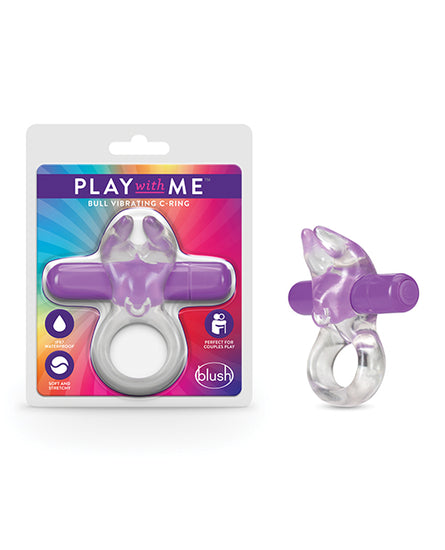Blush Play with Me Bull Vibrating C-Ring - Purple - Empower Pleasure