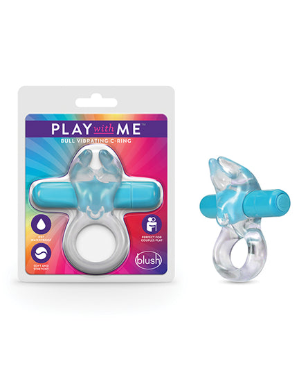 Blush Play With Me Bull Vibrating C-Ring - Blue - Empower Pleasure
