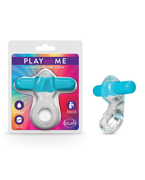 Blush Play with Me Delight Vibrating C-Ring - Blue