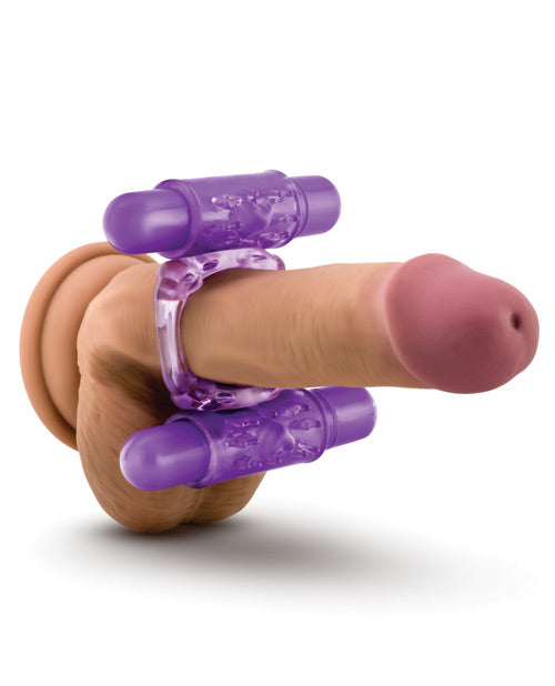 Blush Play With Me Double Play Dual Vibrating Cockring - Purple - Empower Pleasure