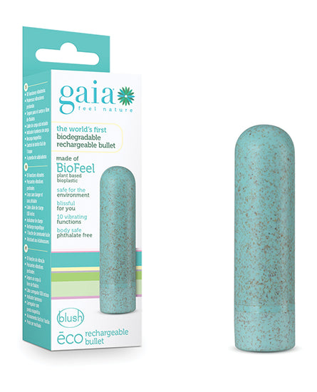 Blush Gaia Eco Rechargeable Bullet - Aqua - Empower Pleasure