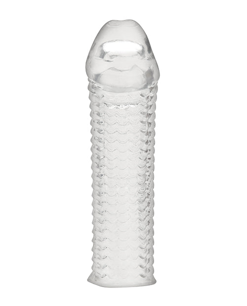 Blue Line C & B 6.5" Textured Penis Enhancing Sleeve Extension - Clear - Empower Pleasure