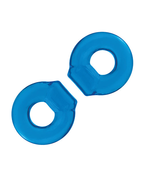 Blue Line C & B Ultra-Stretch Stamina Endurance Ring - Jelly Blue Pack of 2 - Empower Pleasure