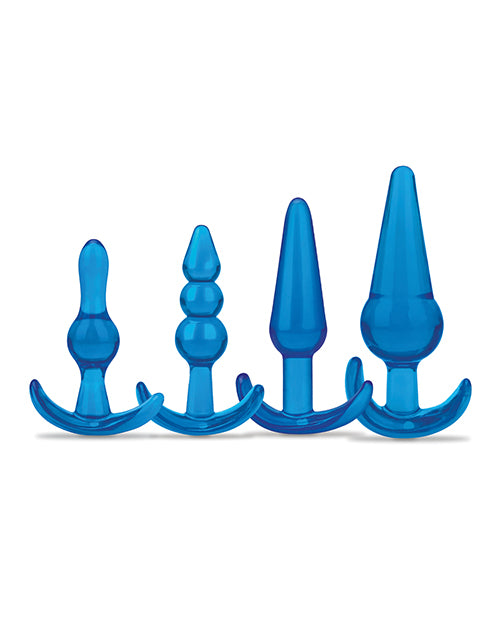 Blue Line C & B 4 pc Anal Training Set - Jelly Blue - Empower Pleasure