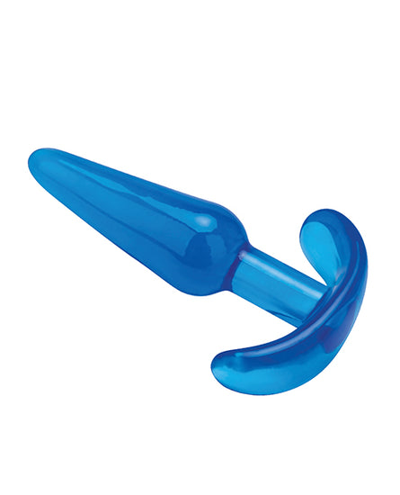Blue Line C & B 4.25" Slim Tapered Butt Plug - Jelly Blue - Empower Pleasure