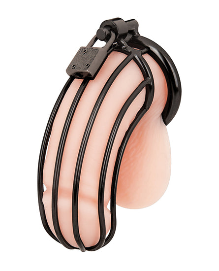 Blue Line Prisoner Cock Cage - Black - Empower Pleasure