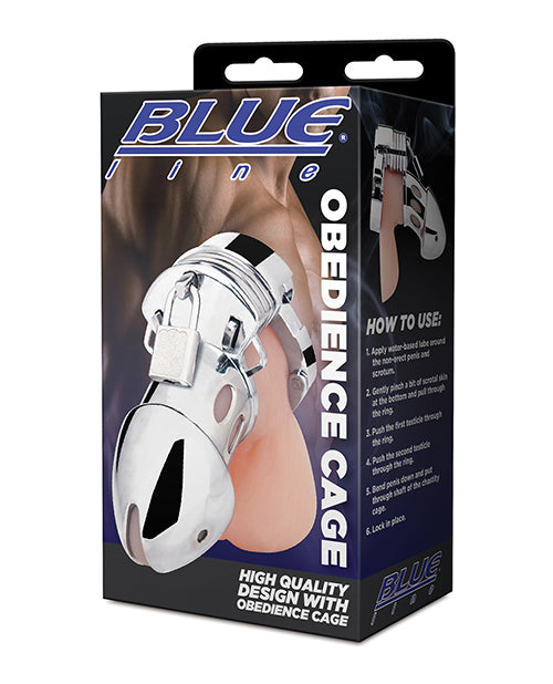 Blue Line Obedience Cage - Silver - Empower Pleasure