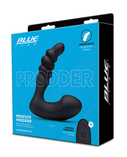 Blue Line Vibrating Prostate Prodder w/ Remote - Black - Empower Pleasure