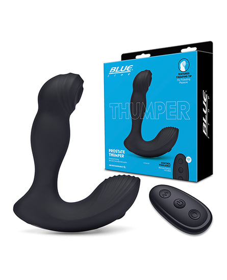 Blue Line Vibrating Prostate Thumper w/ Remote - Black - Empower Pleasure