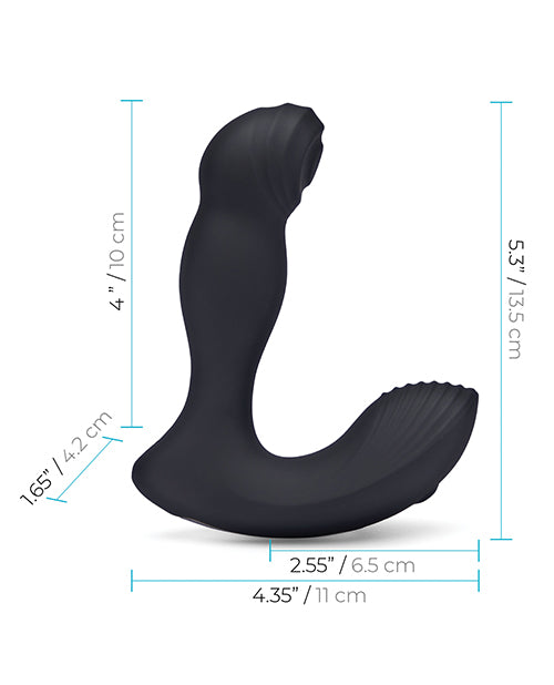 Blue Line Vibrating Prostate Thumper w/ Remote - Black - Empower Pleasure