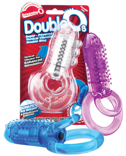 Screaming O DoubleO 8 Vibrating Double Cock Ring - Asst. Colors - Empower Pleasure