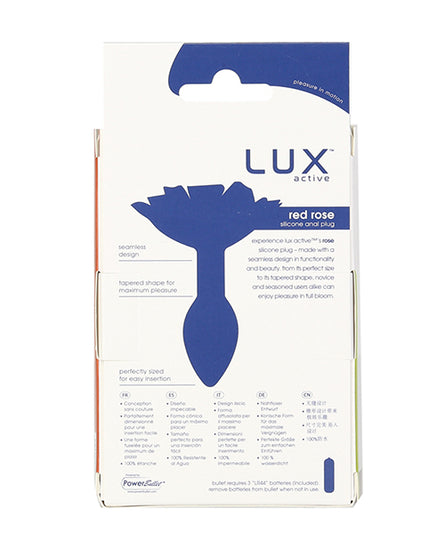 Lux Active Red Rose Silicone Anal Plug - Empower Pleasure