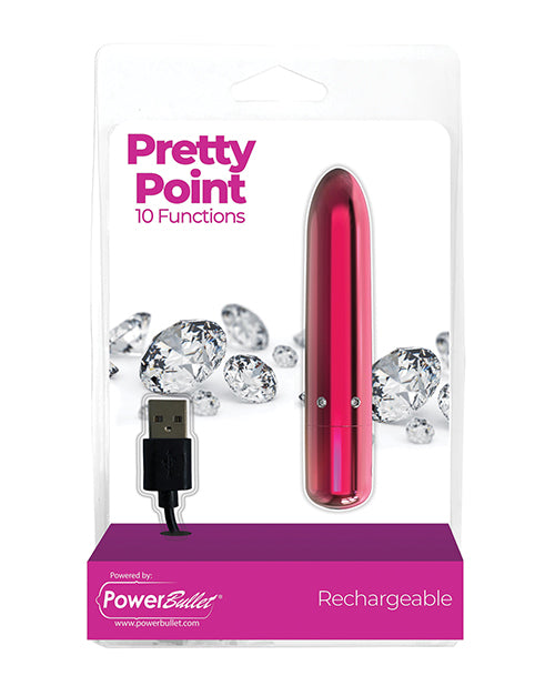 Pretty Point Rechargeable Bullet - 10 Functions Pink - Empower Pleasure