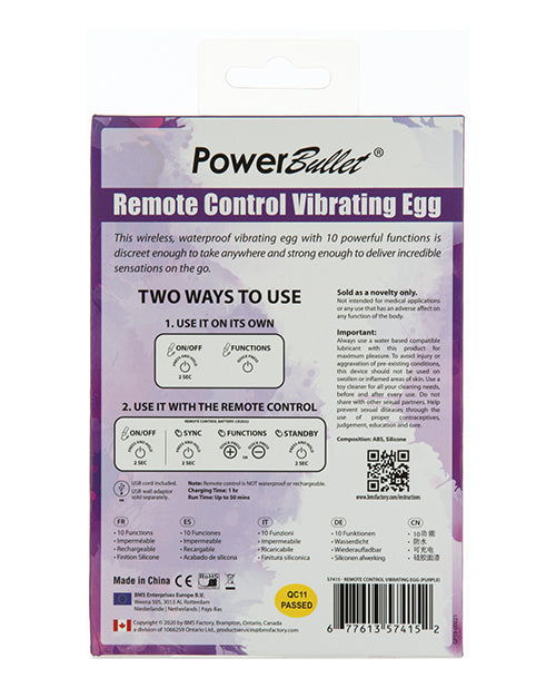 Powerbullet Remote Control Vibrating Egg