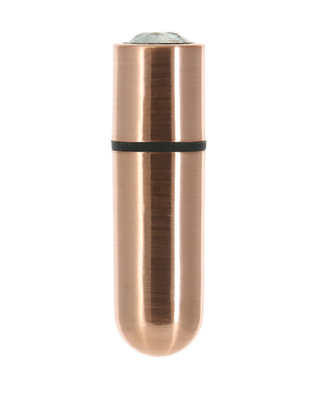 First Class Mini Rechargeable Bullet with Crystal - 9 Functions Rose Gold - Empower Pleasure