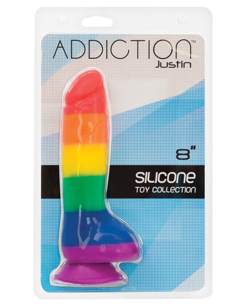 Addiction Justin 8" Dildo - Rainbow - Empower Pleasure