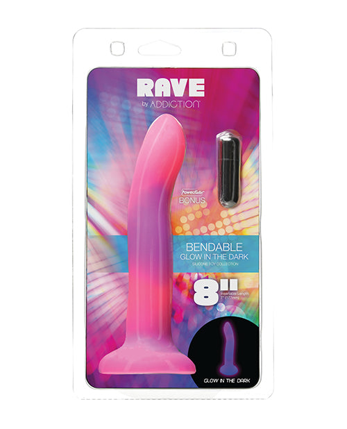 The Rave - 8" Glow-in-the-Dark Dong - Pink/Purple - Empower Pleasure