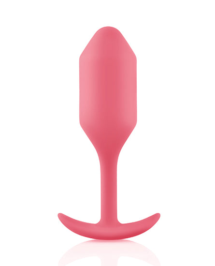 b-Vibe Weighted Snug Plug 2 - 114g - Coral - Empower Pleasure