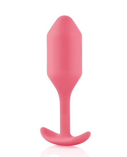 b-Vibe Weighted Snug Plug 2 - 114g - Coral - Empower Pleasure