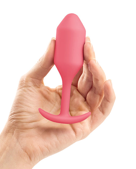 b-Vibe Weighted Snug Plug 2 - 114g - Coral - Empower Pleasure