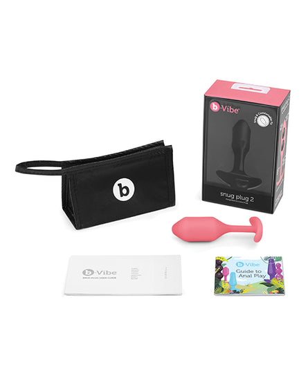 b-Vibe Weighted Snug Plug 2 - 114g - Coral - Empower Pleasure