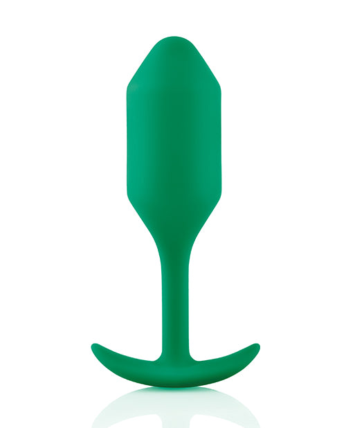 b-Vibe Weighted Snug Plug 2 - 114g - Green - Empower Pleasure