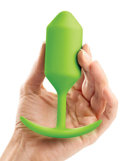 b-Vibe Weighted Snug Plug 3 - 180g - Lime - Empower Pleasure