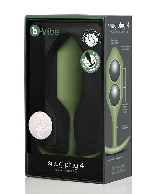 b-Vibe Weighted Snug Plug 4 - 256g - Army - Empower Pleasure
