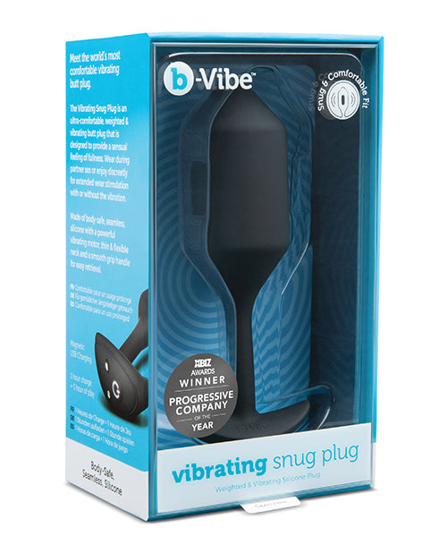 b-Vibe Vibrating Weighted Snug Plug XL - 247 g Black - Empower Pleasure