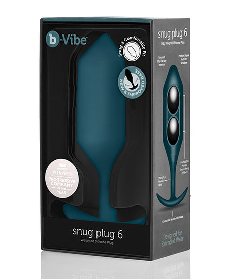 b-Vibe Weighted Snug Plug 6 - 515g - Marine - Empower Pleasure