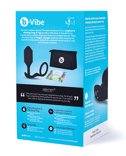 b-Vibe Vibrating Snug & Tug - XL - Black - Empower Pleasure