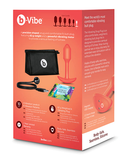 b-Vibe Vibrating Snug Plug - Small - Orange - Empower Pleasure