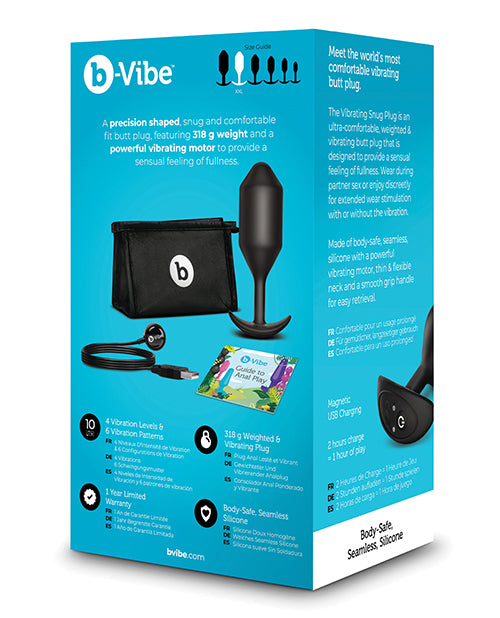 b-Vibe Vibrating Snug Plug - XXLarge - Black - Empower Pleasure