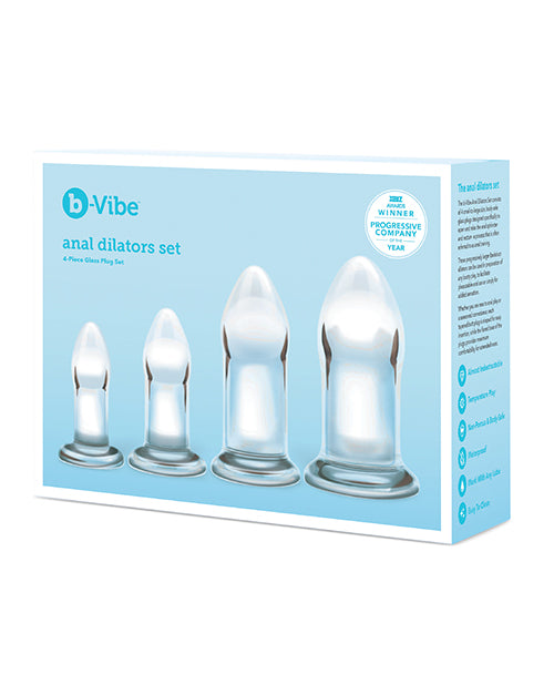 b-Vibe Glass Anal Dilator 4-pc Set - Empower Pleasure