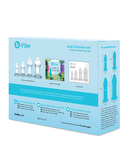 b-Vibe Glass Anal Dilator 4-pc Set - Empower Pleasure