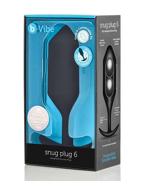 b-Vibe Weighted Snug Plug 7 - 600g - Black - Empower Pleasure