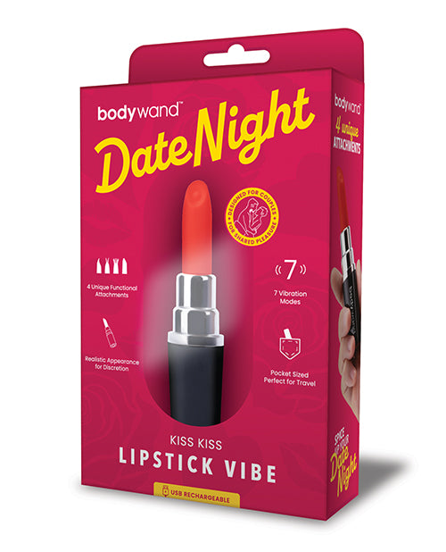 Xgen Bodywand Date Night Kiss Kiss Lipstick Vibe - Black/Red - Empower Pleasure