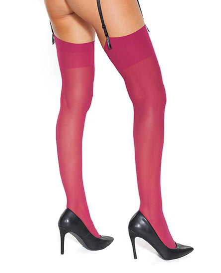 Sheer Thigh High Stockings Raspberry O/S - Empower Pleasure