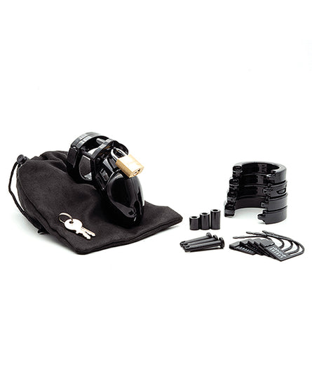 CB-6000S 2 1/2" Cock Cage & Lock Set - Black - Empower Pleasure