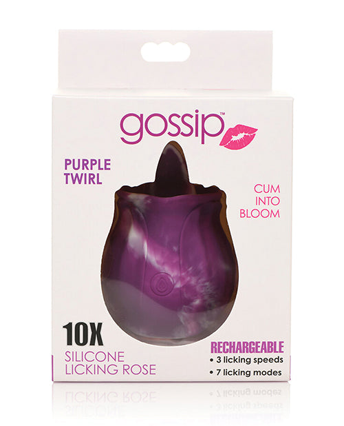 Curve Novelties Gossip Licking Rose - Purple Twirl - Empower Pleasure