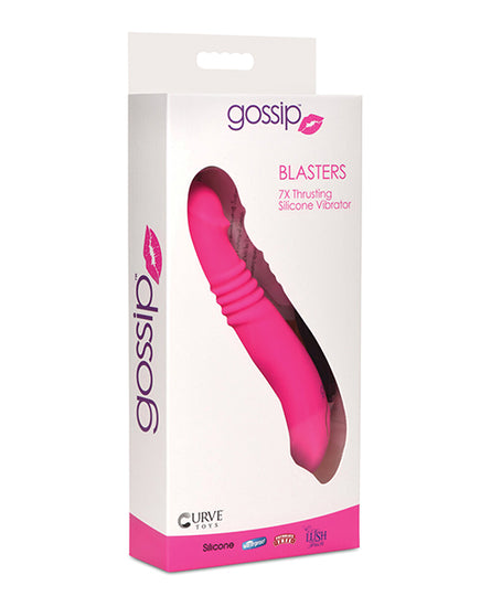 Curve Toys Gossip Blasters 7X Thrusting Silicone Vibrator - Magenta - Empower Pleasure