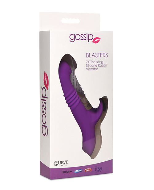 Curve Toys Gossip Blasters 7X Thrusting Silicone Rabbit Vibrator - Violet - Empower Pleasure