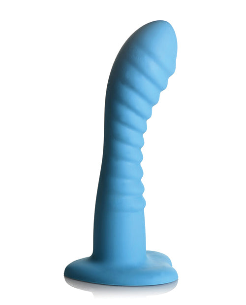 Curve Toys Simply Sweet 7" Ribbed Silicone Dildo - Blue - Empower Pleasure