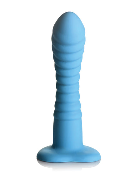 Curve Toys Simply Sweet 7" Ribbed Silicone Dildo - Blue - Empower Pleasure