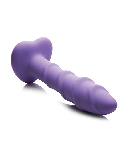 Curve Toys Simply Sweet 7" Swirl Silicone Dildo - Purple - Empower Pleasure
