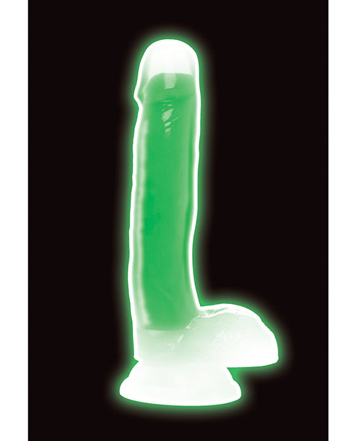 Curve Toys Lollicock 7" Glow In The Dark Silicone Dildo w/Balls - Green - Empower Pleasure