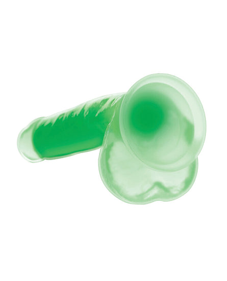 Curve Toys Lollicock 7" Glow In The Dark Silicone Dildo w/Balls - Green - Empower Pleasure