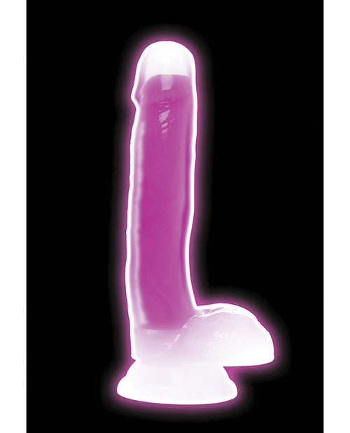 Curve Toys Lollicock 7" Glow In The Dark Silicone Dildo w/Balls - Purple - Empower Pleasure