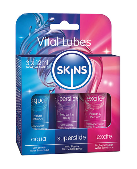 Skins Vital Lubes - 12 ml Tubes Pack of 3 - Empower Pleasure
