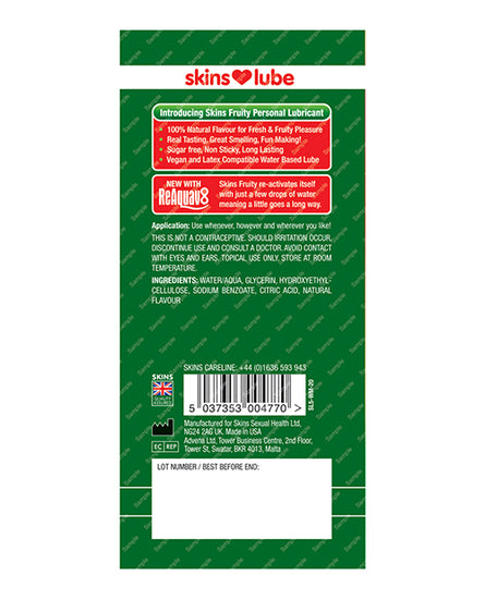 Skins Water Based Lubricant - 5 ml Foil Watermelon - Empower Pleasure
